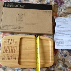 The Pampered Chef Cheese Board Eat Drink Merry